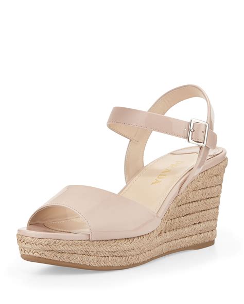 prada wedge sandal cipria|Prada shoes for women.